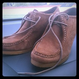 Used brown ralph lauren wedges heels shoes